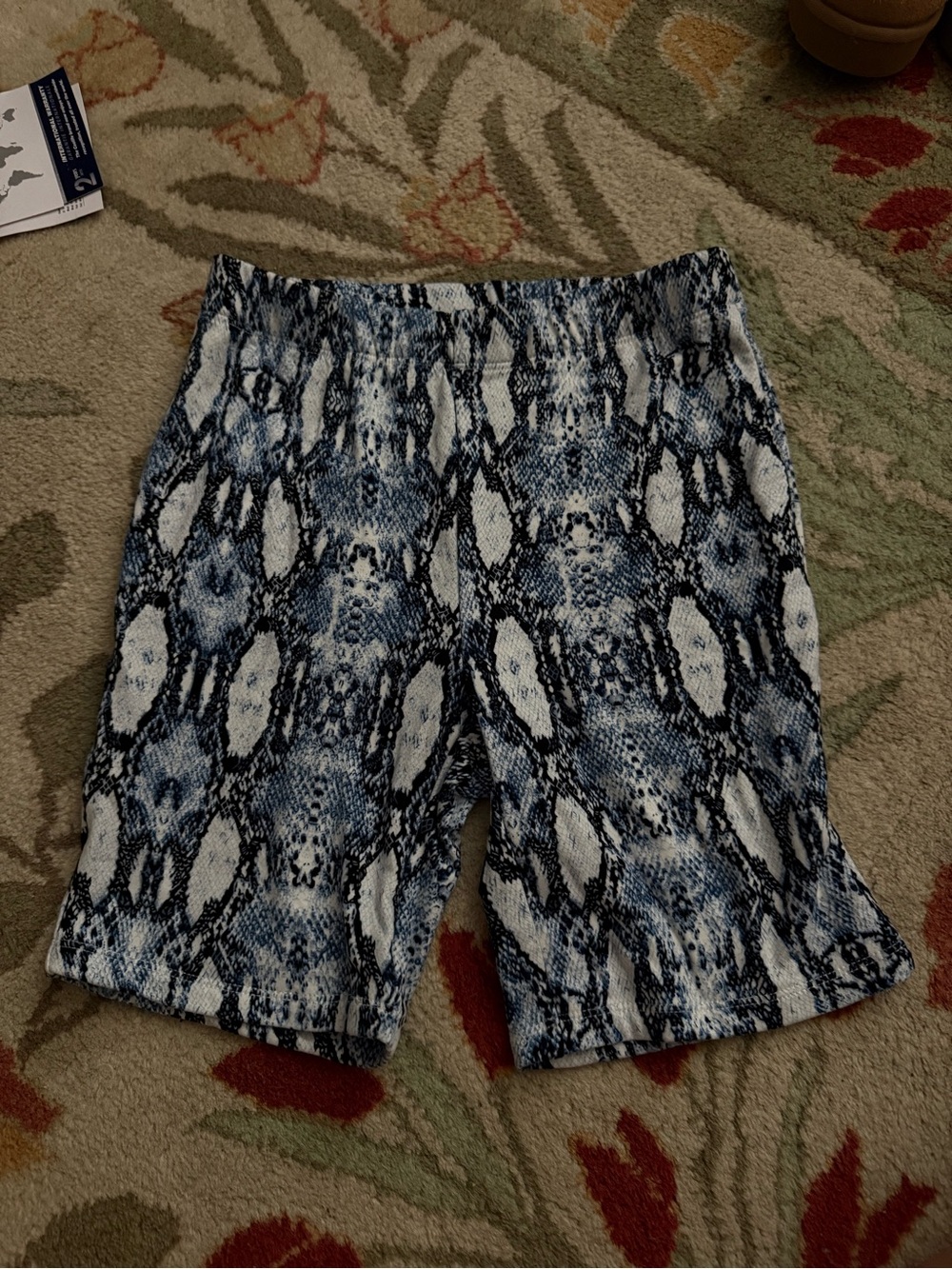 Blue Snake-Print Women’s Stretch Pull-On Shorts